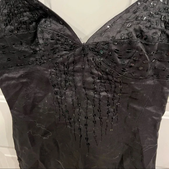 Naf Naf Black Slip Dress Sequin - Picture 2 of 8